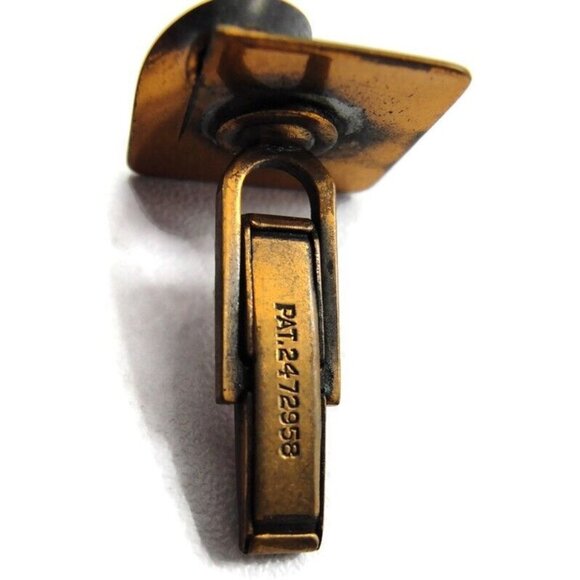 Modernist Copper Cufflinks Square Shirt Accessories Wedding Vintage Pat Pend - Picture 10 of 10